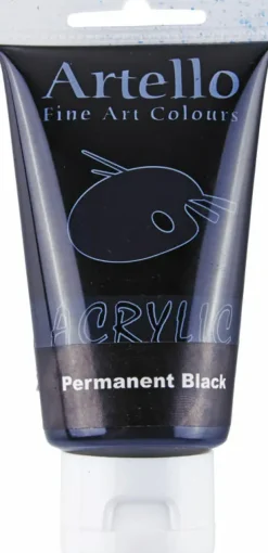 Akrylmaling Artello sort permanent 75ml> Sale