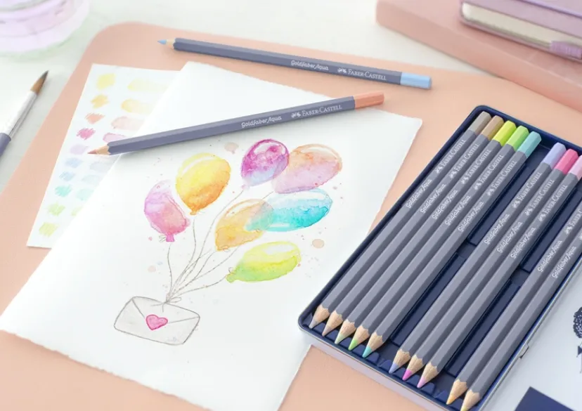 Akvarel farveblyant 12 ass pastelfarver 3,3 mm>Faber-Castell Outlet