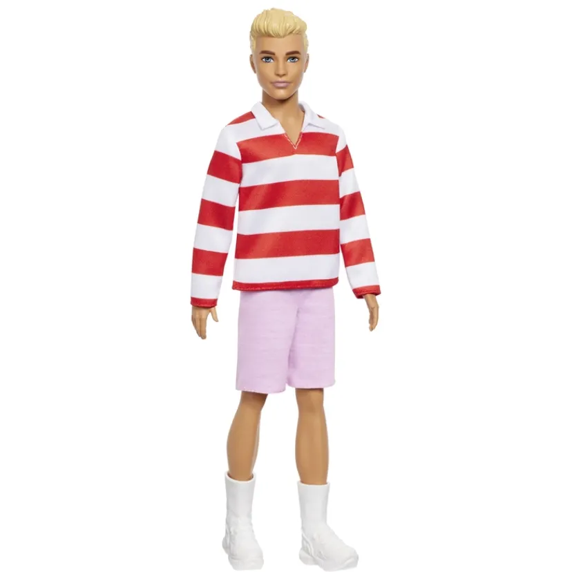 Fashionista Ken Dukke Rød & Hvid Striber>Barbie Clearance