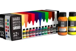 Basics acrylic fluid set 12x118ml row>LIQUITEX