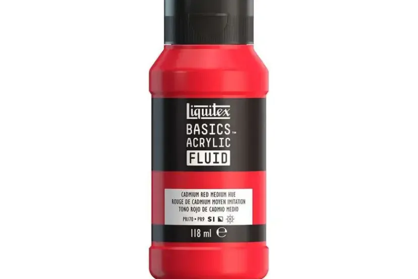 Basics fluid 118ml cadmium red medium hue row 151>LIQUITEX