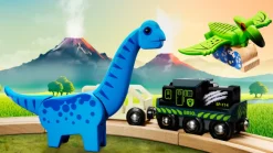 Batteridrevet tog med dinosaur><noscript><img width=