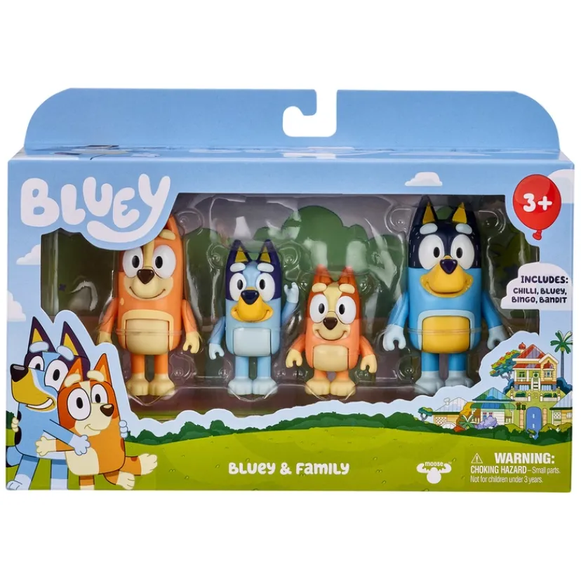 , 4 pk. Figurer, familien>Bluey Best