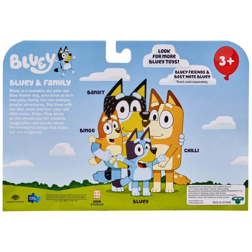 , 4 pk. Figurer, familien>Bluey Best