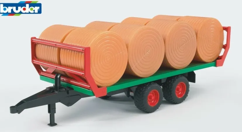 Balletrailer med 8 rundballer>Bruder Online