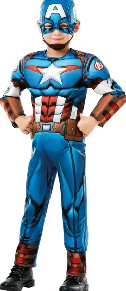 Captain America Deluxe udklædningsdragt og maske str. 3-4 år>Marvel New