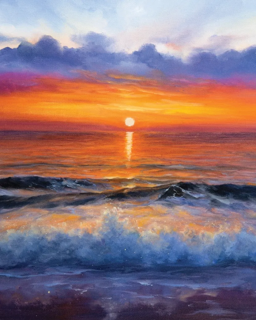 Diamond art hav M/solnedgang 40 x 50 cm> New