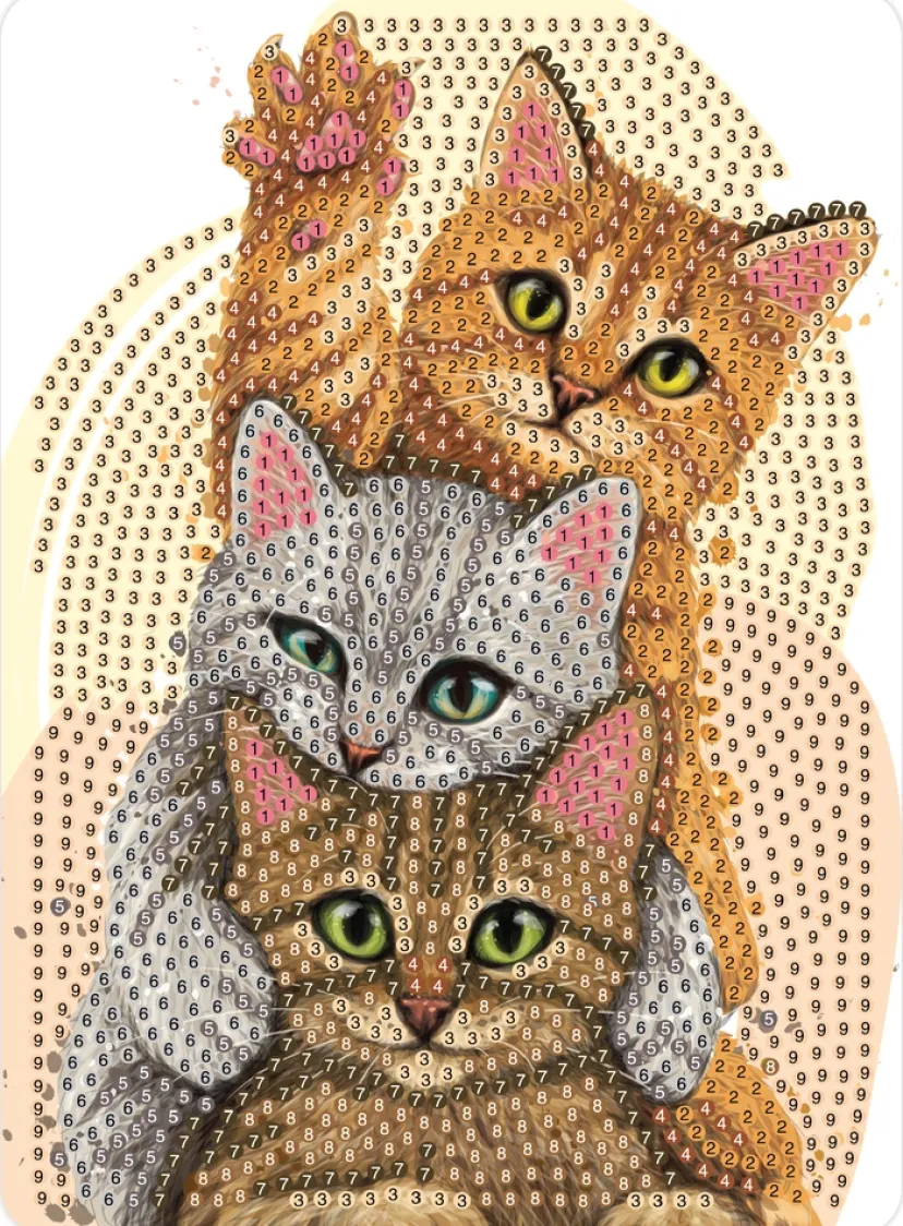 Diamond art kattekillinger 13 x 18 cm> Best