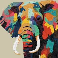 Diamond art MIX elefant farverig 40 x 40 cm> Outlet