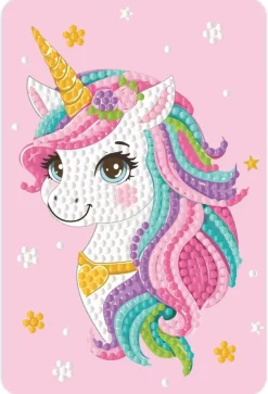 Diamond art unicorn m/stjerner 10 x 15 cm> New