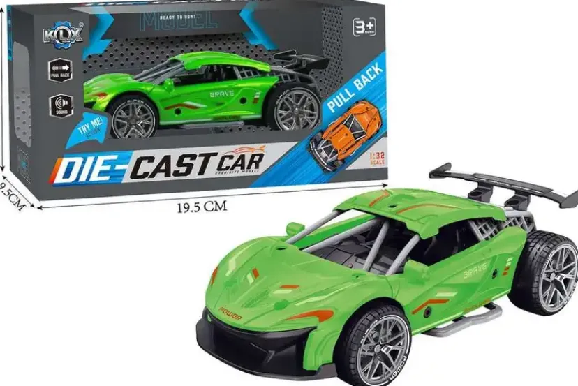 Die-Cast pull-back bil grøn> Clearance