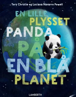 En lille plysset panda på en blå planet> Best