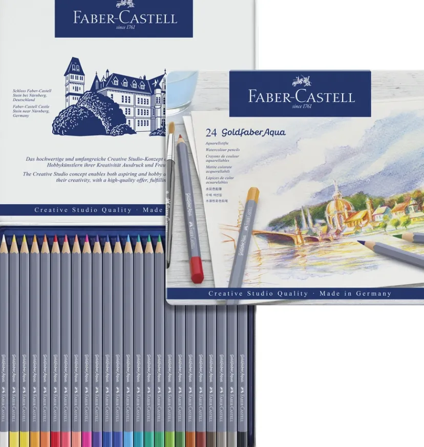 Farveblyant Goldfaber akvarel tinæske 24 ass>Faber-Castell Online