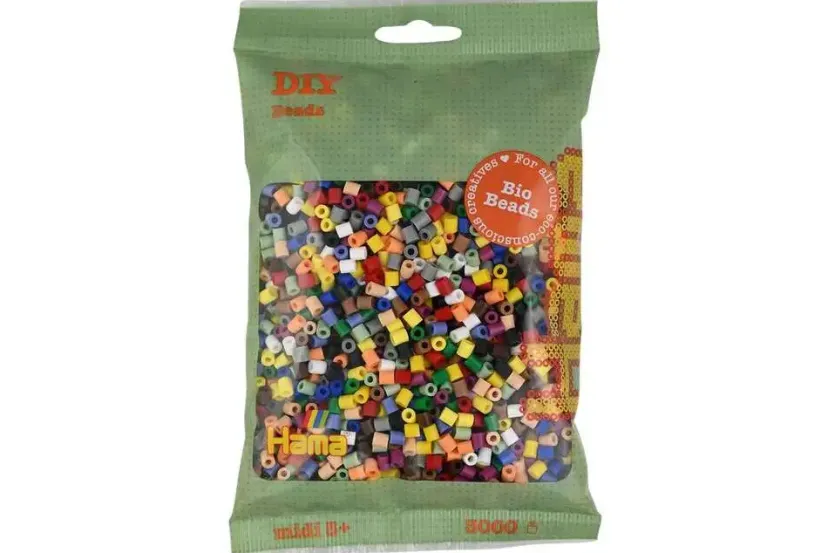 BIO midi perler 3000stk mix 199 (15 farver)>Hama New