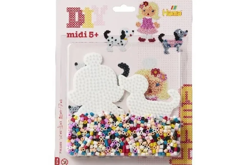 midi blisterpakning dukke & hund>Hama Discount