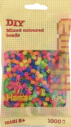 midi perler 1000 stk neon mix 51>Hama