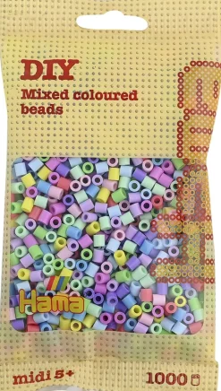 midi perler 1000 stk pastel mix 50>Hama New