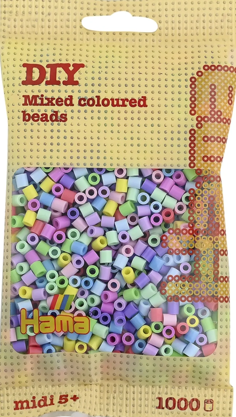 midi perler 1000 stk pastel mix 50>Hama New