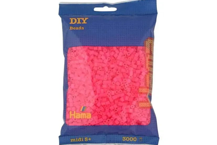 midi perler 3000stk neon fuchsia>Hama Clearance
