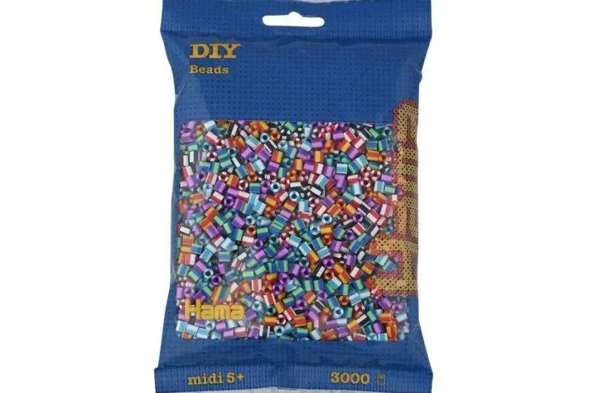 midi perler 3000stk stribet mix 90>Hama