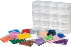 opbevaringsboks stor m/midi perler 16 rum>Hama Discount