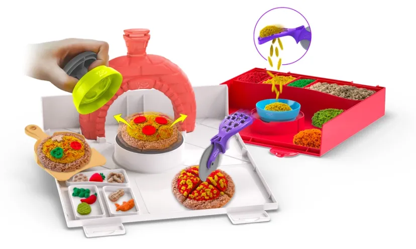 Squish Pizza>Kinetic Sand Hot