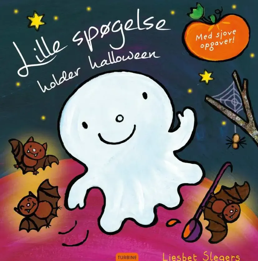 Lille spøgelse holder halloween>