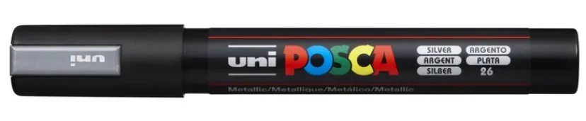 Paintmarker Uni pc-5m sølv>POSCA New