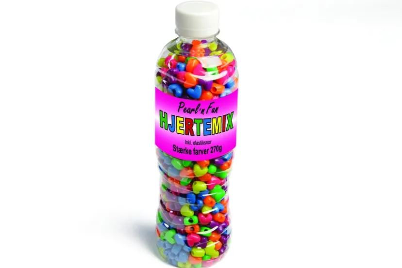 Pearl`n Fun Hjertemix 270g stærke farver> Hot
