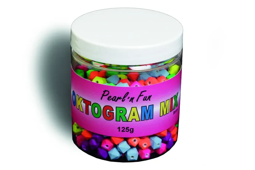 Pearl`n fun mat oktogram 8mm farver 125g bøtte ass> Outlet