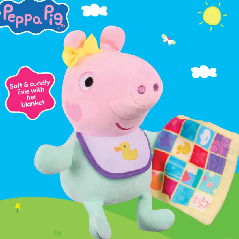 PEPPA PIG PLUSH BLANKET EVIE>Gurli Gris Clearance