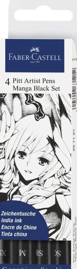 Pitt art manga 4 ass sort>Faber-Castell