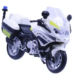 Politimotorcykel med lys og lyd 18 cm><noscript><img width=