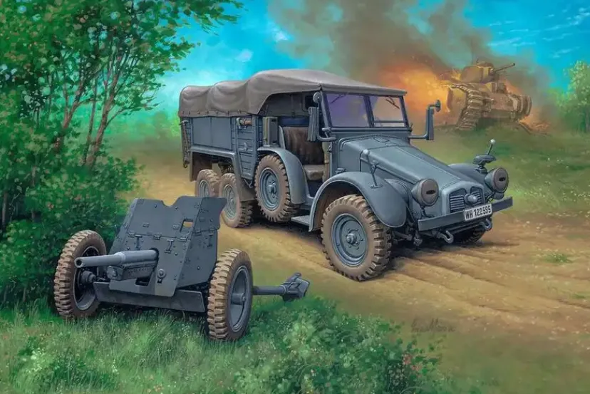 Starter kit Krupp Protze KFZ 69 w/3,7cm pak 1:76>Revell New