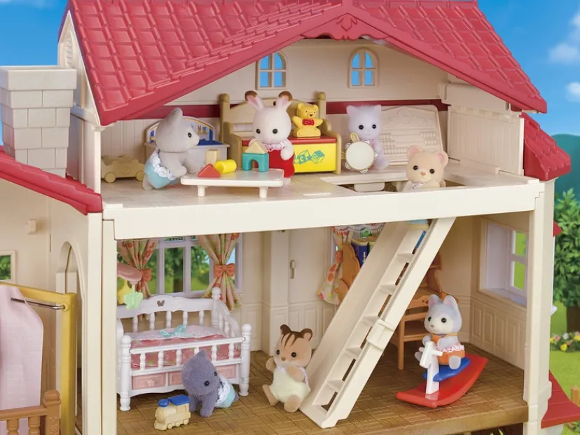 Byhus med Lys - med hemmeligt loftsrum>Sylvanian Families Sale