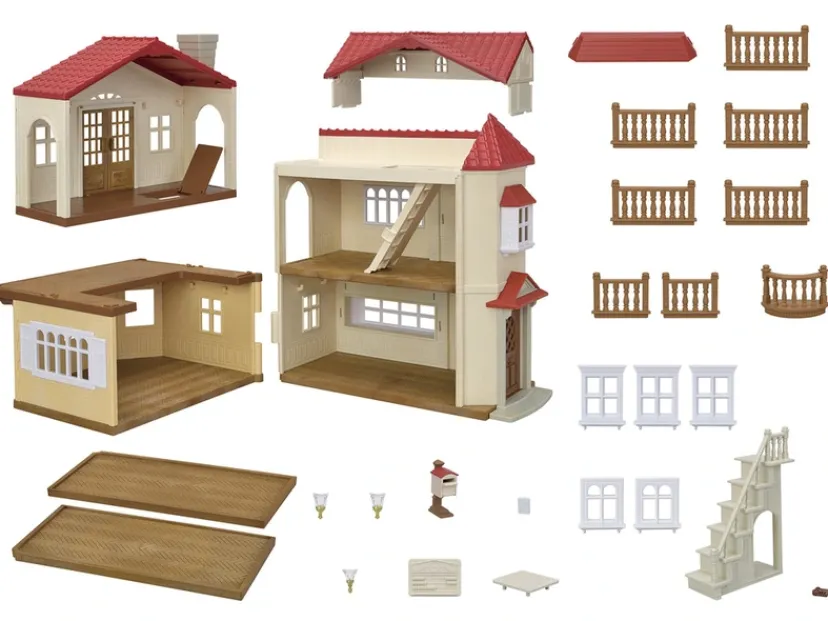 Byhus med Lys - med hemmeligt loftsrum>Sylvanian Families Sale