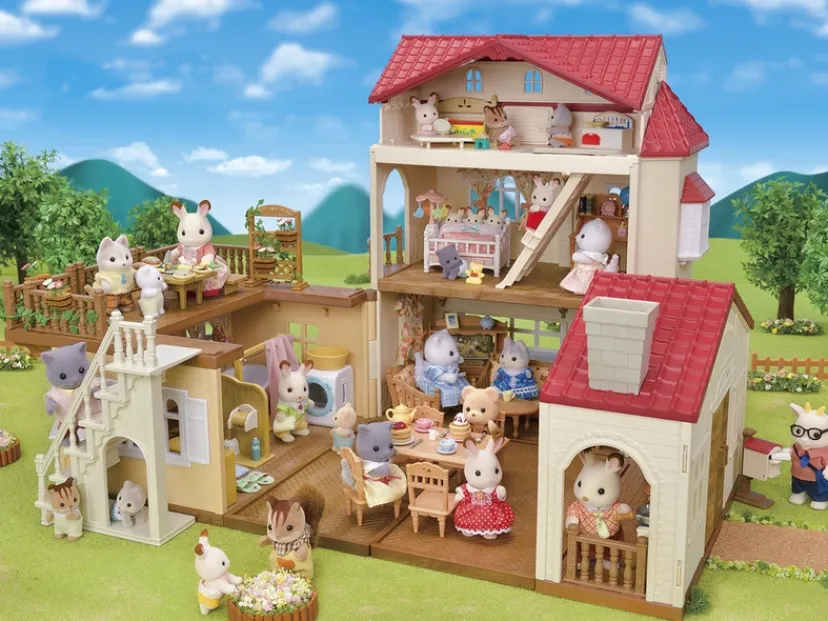 Byhus med Lys - med hemmeligt loftsrum>Sylvanian Families Sale