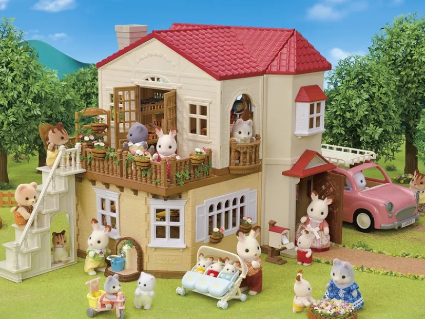 Byhus med Lys - med hemmeligt loftsrum>Sylvanian Families Sale