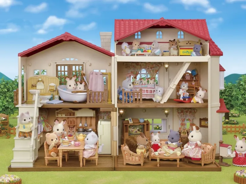 Byhus med Lys - med hemmeligt loftsrum>Sylvanian Families Sale
