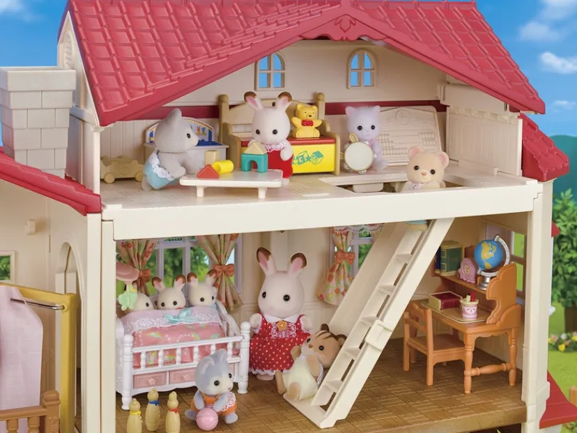 Byhus med Lys - med hemmeligt loftsrum>Sylvanian Families Sale