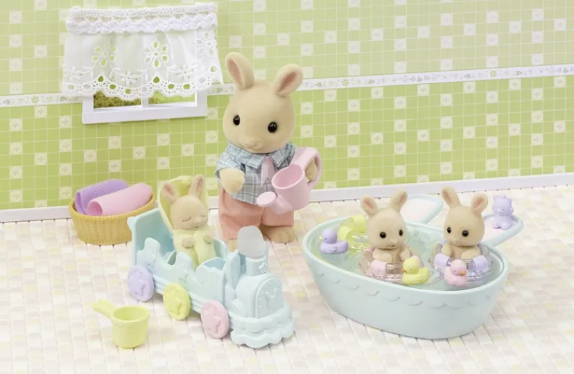 Trillingernes Badetid's sæt>Sylvanian Families Sale