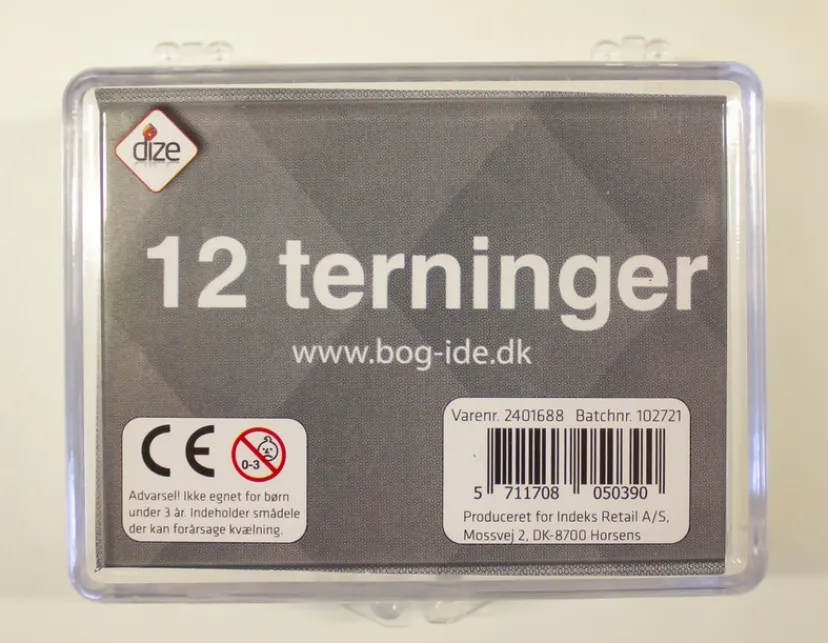 Terninger 12 stk. i æske>Spil Clearance