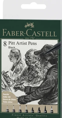 Tusser Pitt Artist Pen Sort 8 Ass>Faber-Castell Clearance