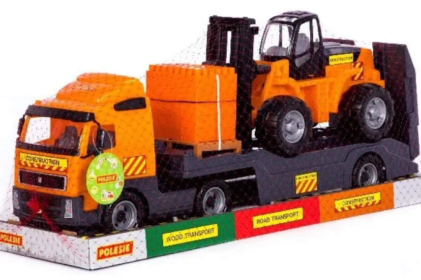 Volvo lastbil med trailer og gaffeltruck> Outlet