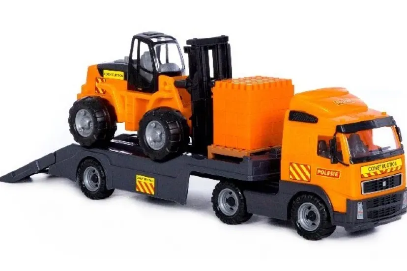 Volvo lastbil med trailer og gaffeltruck> Outlet