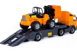 Volvo lastbil med trailer og gaffeltruck><noscript><img width=