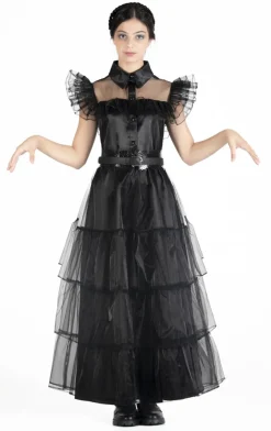 Wednesday Addams balkjole kostume str. 132 cm> Hot