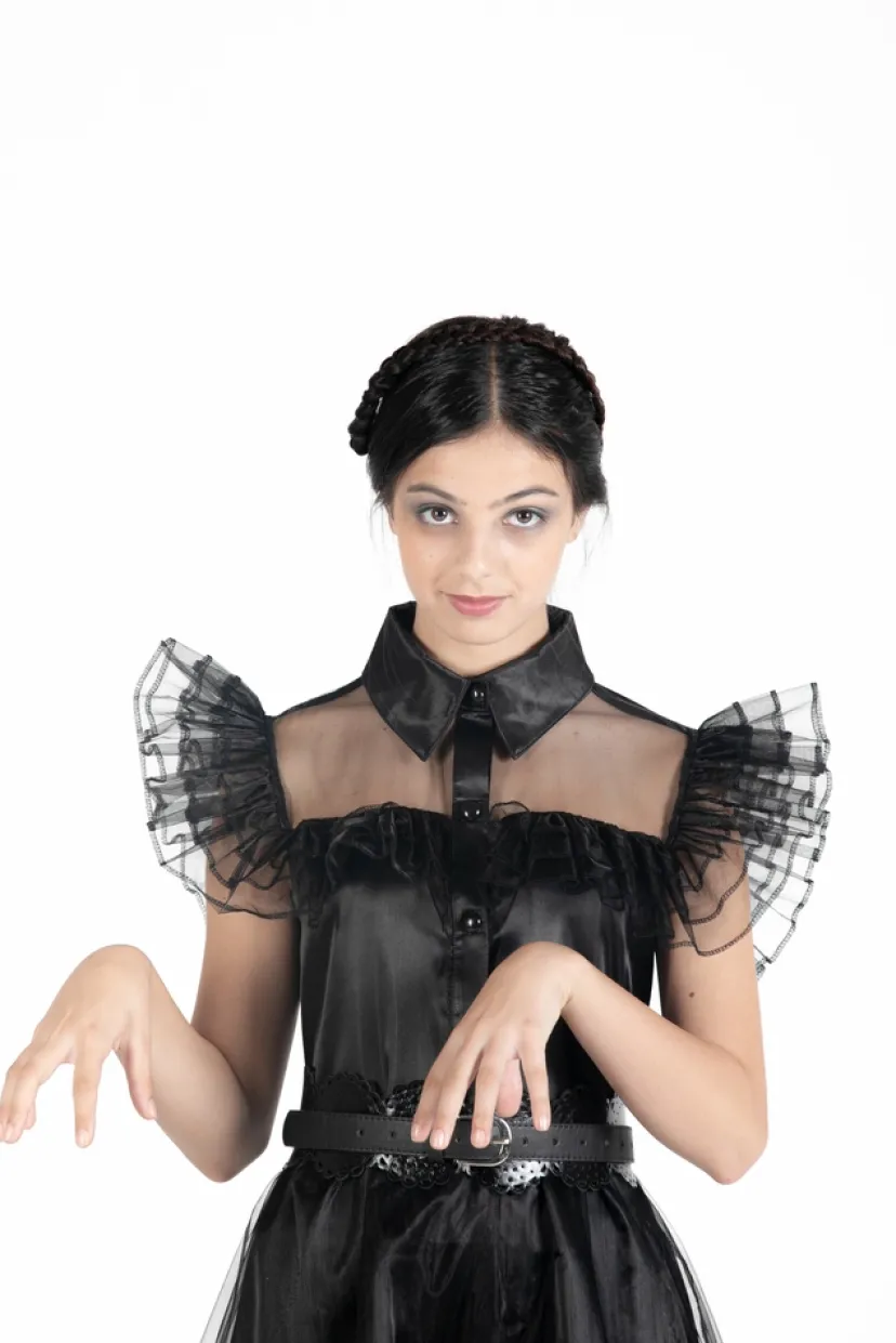 Wednesday Addams balkjole kostume str. 140 cm> Discount