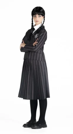 Wednesday Addams nevermore academy kostume med paryk str. 152 cm> Best