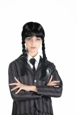 Wednesday Addams nevermore academy kostume med paryk str. 152 cm><noscript><img width=